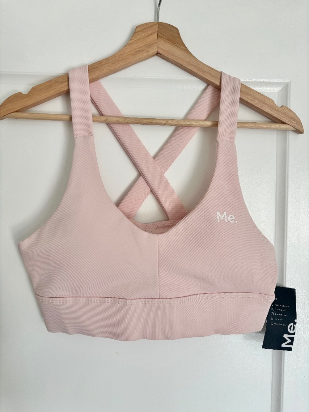 NWT BetterMe Blush Pink Ribbed Sports Bra Women’s Size Large